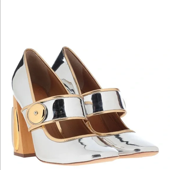 IN SEARCH OF Tory Burch silver and gold Mary Janes - Picture 2 of 2